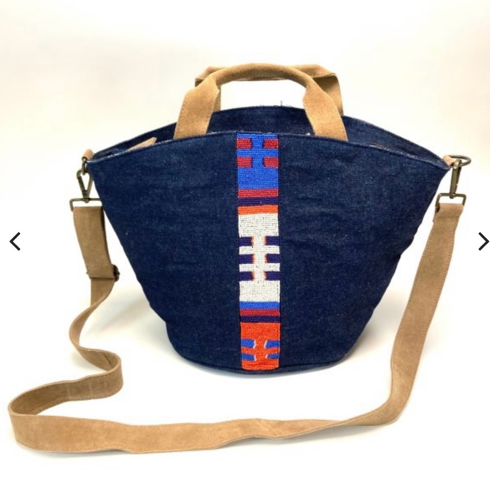 Parker Thatch Kiki Denim with Geometric Beaded Stripe